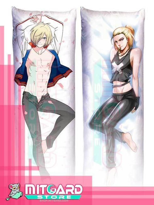 YURI ON ICE!!! Yuri Plisetsky V3 Body pillow case Dakimakura - 50cmx150cm / Peach Skin / 2 Sides Printed - 1